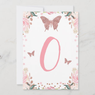 High Chair Pink Butterfly 1st Birthday Letter Invitation