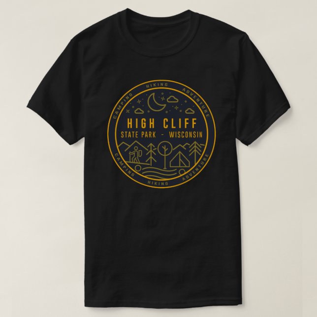 High Cliff State Park Hipster Logo Sticker.png T-Shirt (Design Front)