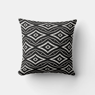 high-contrast black and white geometric pattern cushion