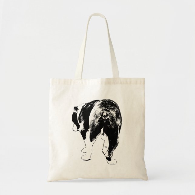 High-Contrast Bulldog, Festive Stride Tote Bag (Front)