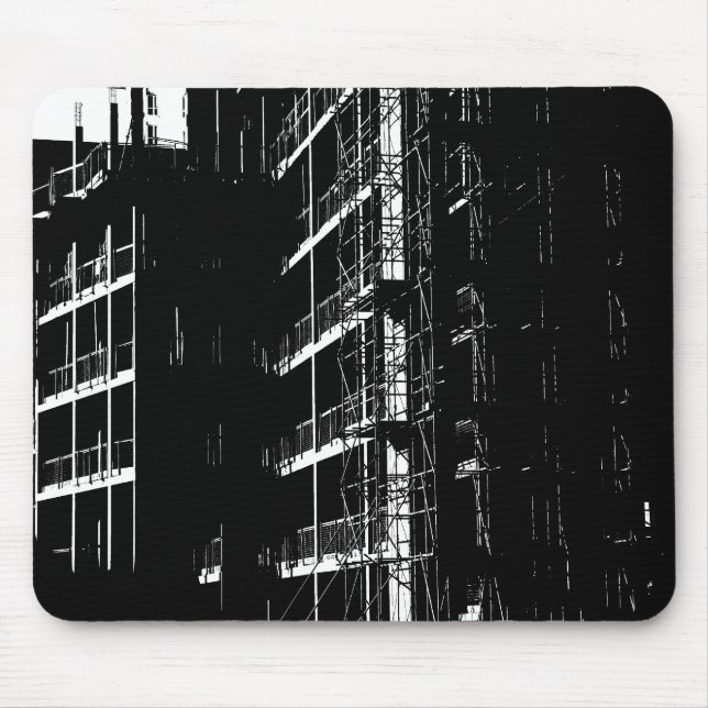 High Contrast Construcion Mouse Mat (Front)
