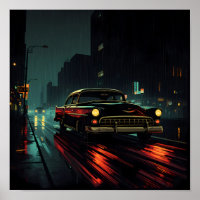 High-Contrast Film Noir: Backlit Evening Drive