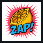 High Contrast Flat Color Graphic: Zealous Zapping  Poster<br><div class="desc">A minimalist Pop Art graphic of the Zealous Zapping Zest concept,  rendered entirely in flat blocks of pure,  vibrant color with no outlines or shading. This version uses a simple,  bold color palette for maximum visual punch on a white background.</div>