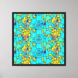 High-Contrast Geometric Tiling Abstract Art Canvas Print