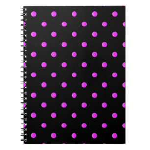 High Contrast Polkadots Pattern - Pink Notebook