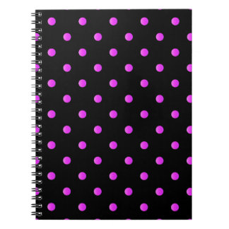 High Contrast Polkadots Pattern - Pink Notebook