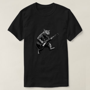 High Contrast Rockstar Cat T-Shirt for Men