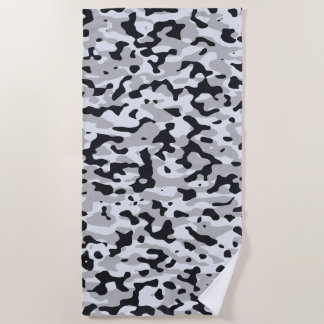 High contrast urban camouflage beach towel