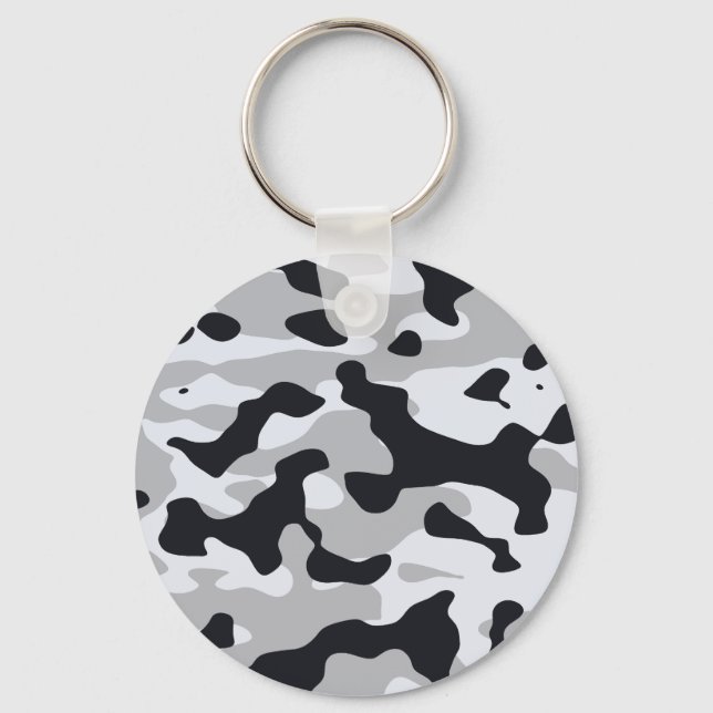 High contrast urban camouflage key ring (Front)