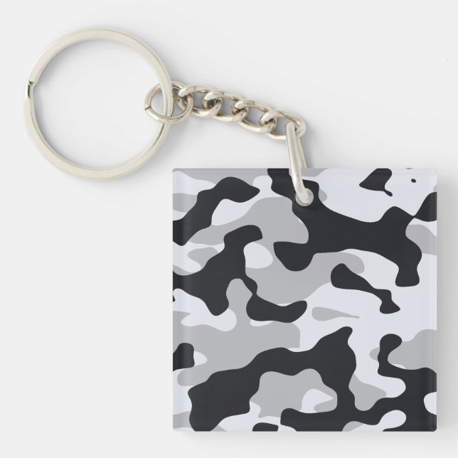 High contrast urban camouflage key ring (Front)