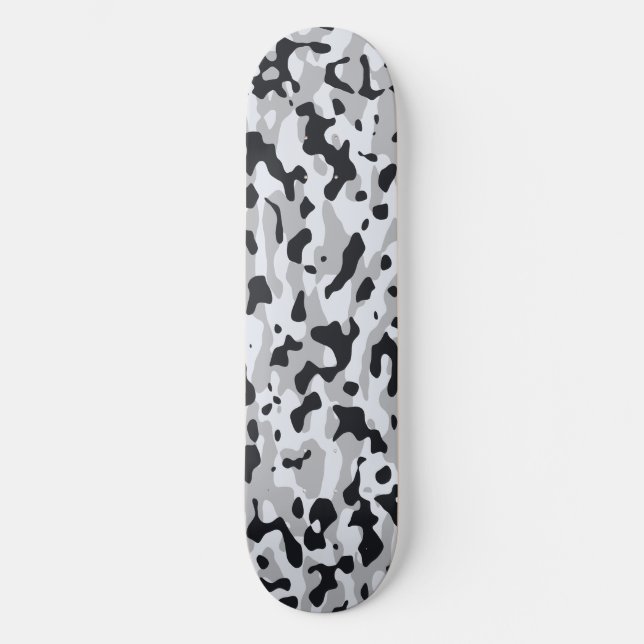 High contrast urban camouflage skateboard (Front)