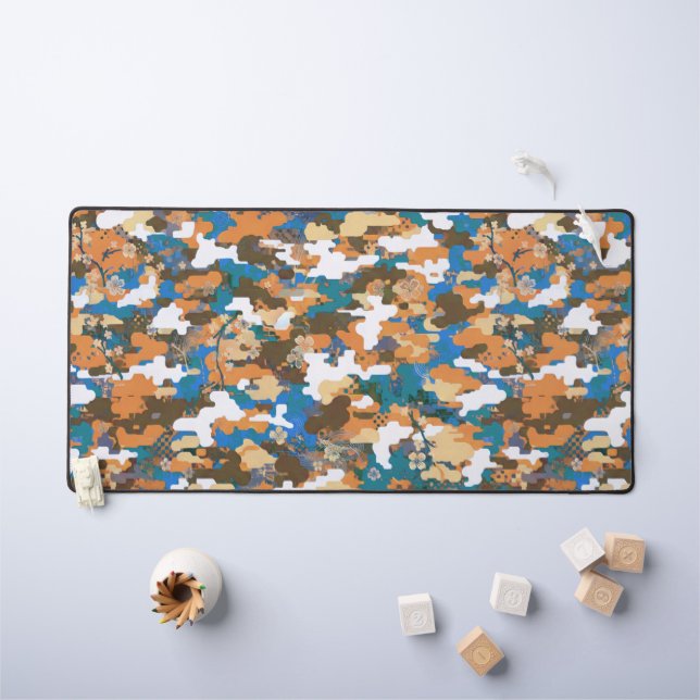 High-contrast Urban Digital Camouflage Pattern  Desk Mat (Kids Table)