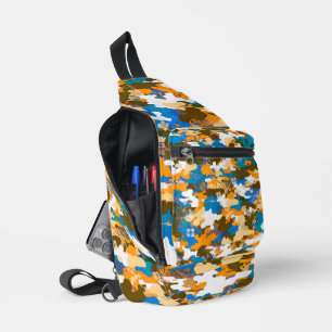 High-contrast Urban Digital Camouflage Pattern Sling Bag