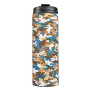 High-contrast Urban Digital Camouflage Pattern Thermal Tumbler