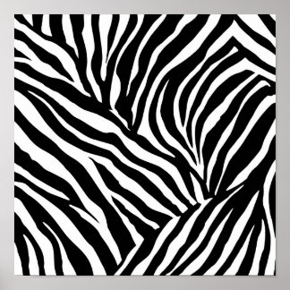 High-Contrast Zebra Stripes Coloring Page Template Poster