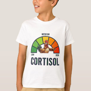 High Cortisol Levels V Meme Funny Exited Chicken T-Shirt