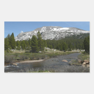 High Country Mountain Stream II at Yosemite Rectangular Sticker