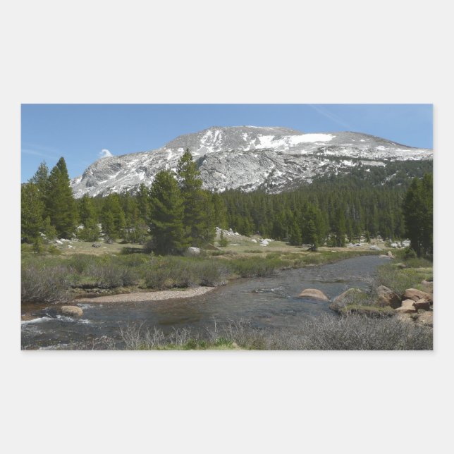 High Country Mountain Stream II at Yosemite Rectangular Sticker (Front)