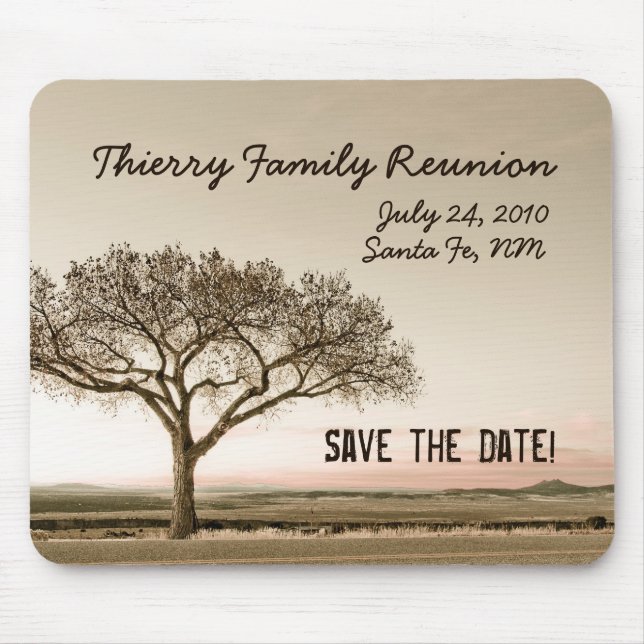 High Country Save the Date Family Reunion Mouse Mat (Front)