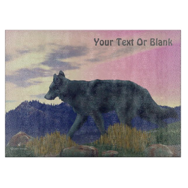 High Country Wolf Cutting Board (Front)