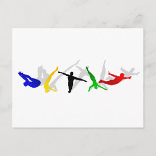 High Divers High Diving Springboard Platform sport Postcard