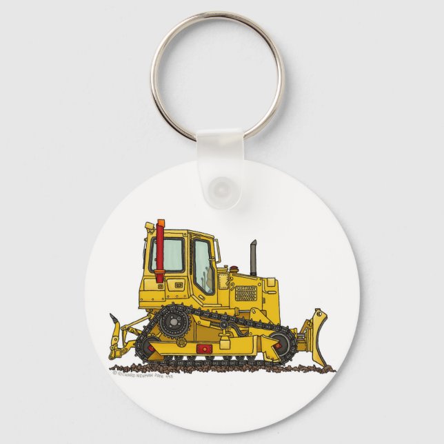 High Drive Bulldozer Dirt Mover Construction Key C Key Ring (Front)