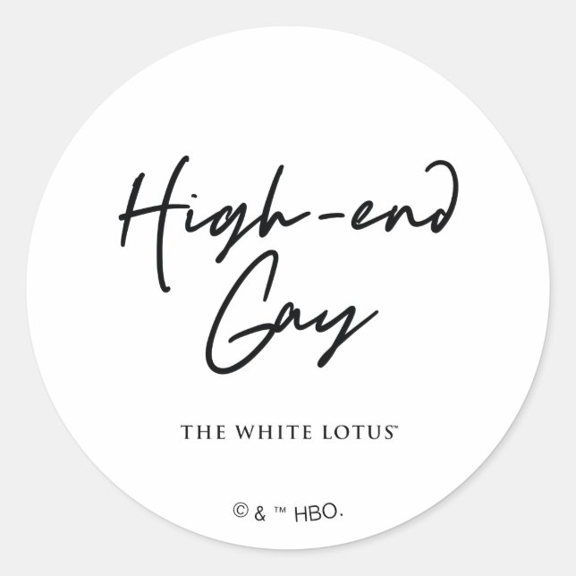 High-End Gay - The White Lotus Classic Round Sticker (Front)