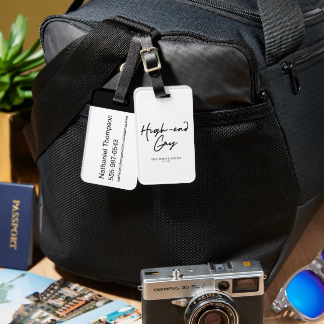 High-End Gay - The White Lotus Luggage Tag (Front & Back)