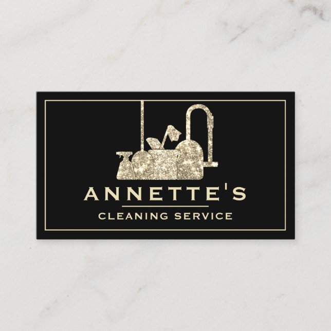 High end style cleaning inspired  business card (Front)