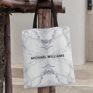 High Fashion Personalised Marble Pattern Tote Bag