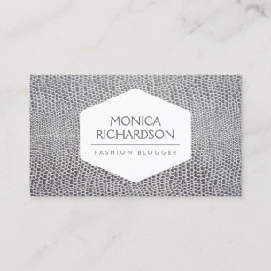 HIGH FASHION, STYLIST, BLOGGER, SNAKESKIN PRINT BUSINESS CARD