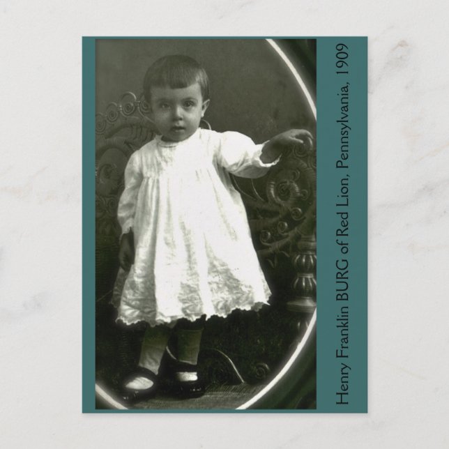 High Fashion Toddler of 1909 Postcard (Front)