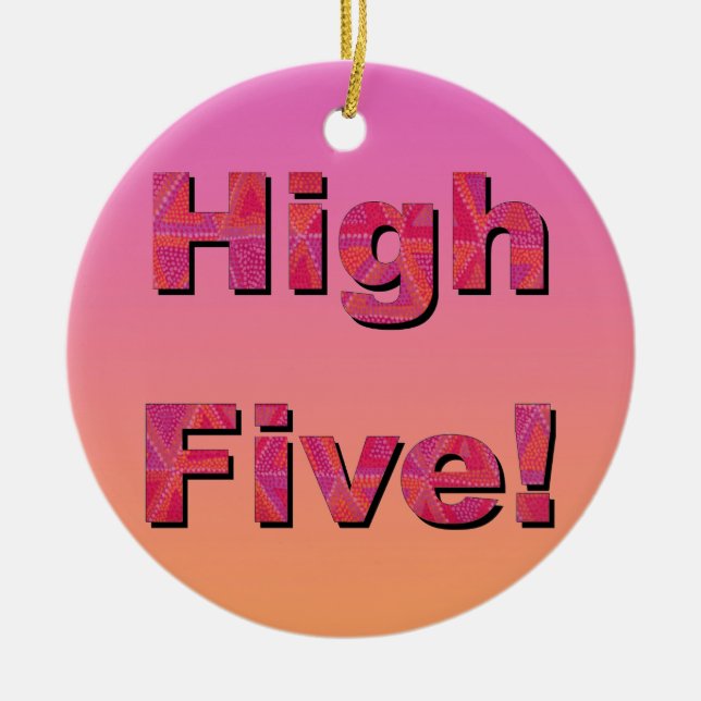 High Five! Ceramic Tree Decoration (Front)