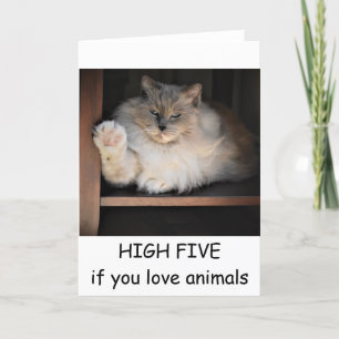 HIGH FIVE if you love animals, card