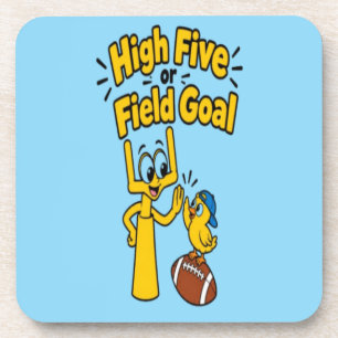 High Five or Field Goal Cartoon Kids Apparel Coaster