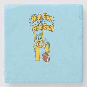 High Five or Field Goal Cartoon Kids Apparel Stone Coaster