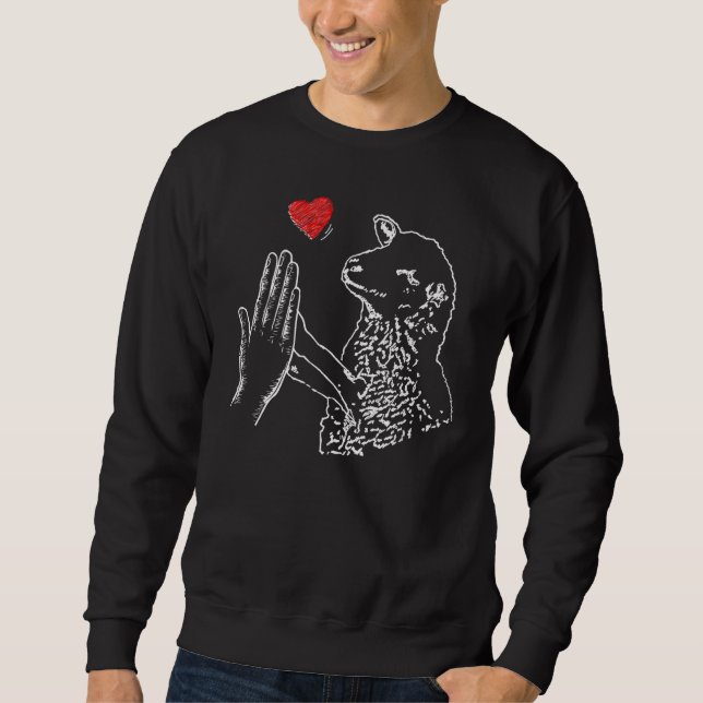 High Five Sheep Human Hand High Fiving Sheep Anima Sweatshirt (Front)
