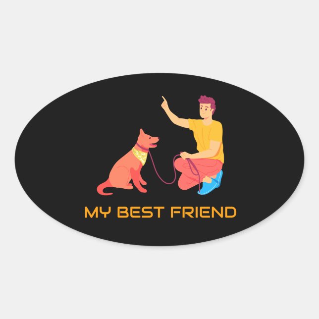 "High-Five with Bestie" Oval Sticker (Front)