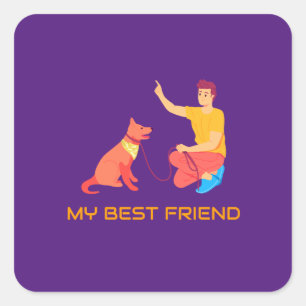 "High-Five with Bestie" Square Sticker