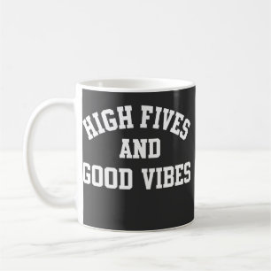 High Fives and Good Vibes Retro Coffee Mug