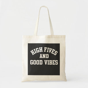 High Fives and Good Vibes Retro Tote Bag