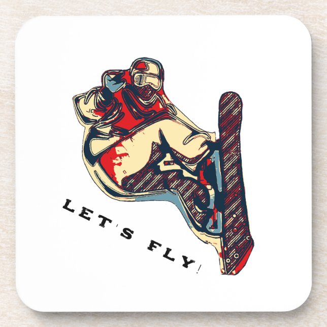 High Flyer- Snowboarding Fool  Coaster (Front)