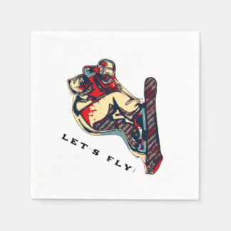 High Flyer- Snowboarding Fool  Napkin