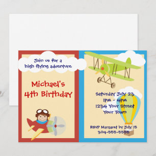 High Flying Adventure Birthday Party Invitation
