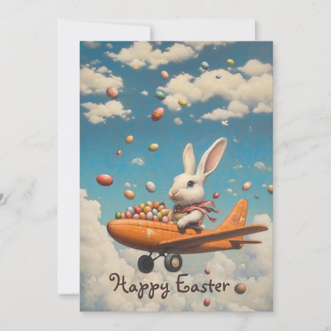High-Flying Easter | Custom Pilot Bunny Card (Front)