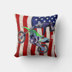 High Flying Freestyle Motocross Rider Cushion