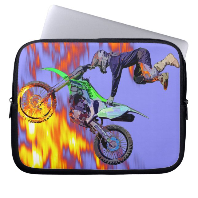 High Flying Freestyle Motocross Rider Laptop Sleeve (Front)