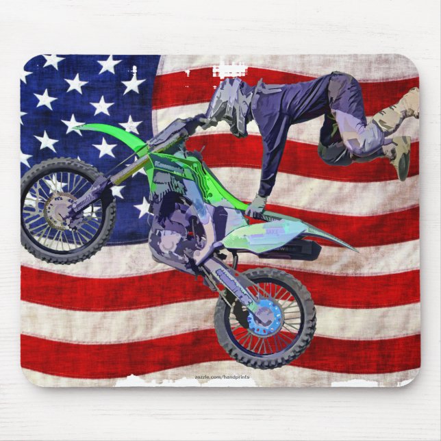 High Flying Freestyle Motocross Rider Mouse Mat (Front)