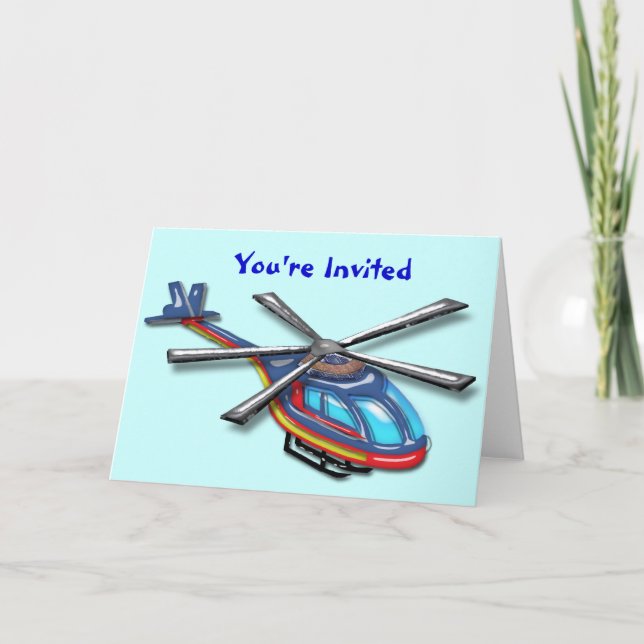 High Flying Helicopter Party Invite (Front)