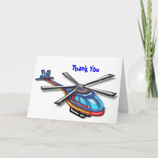 High Flying Helicopter  Thank You Card
